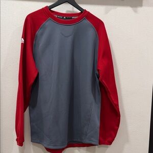Adidas Men's Long Sleeve Shirt - Red and Gray